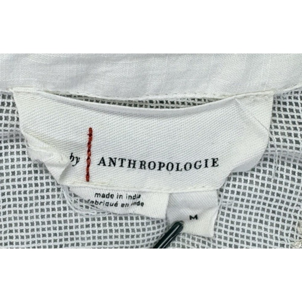 Anthropologie Heirloom Swing Embroidered Lace Blouse Ivory Boxy Oversized Medium - Picture 6 of 10